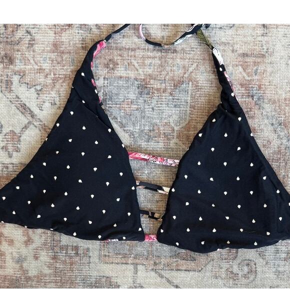 Billabong Sweet Tide Floral Polka Dot Reversible V-Cami /Hipster Bikini Set Med - Picture 7 of 10